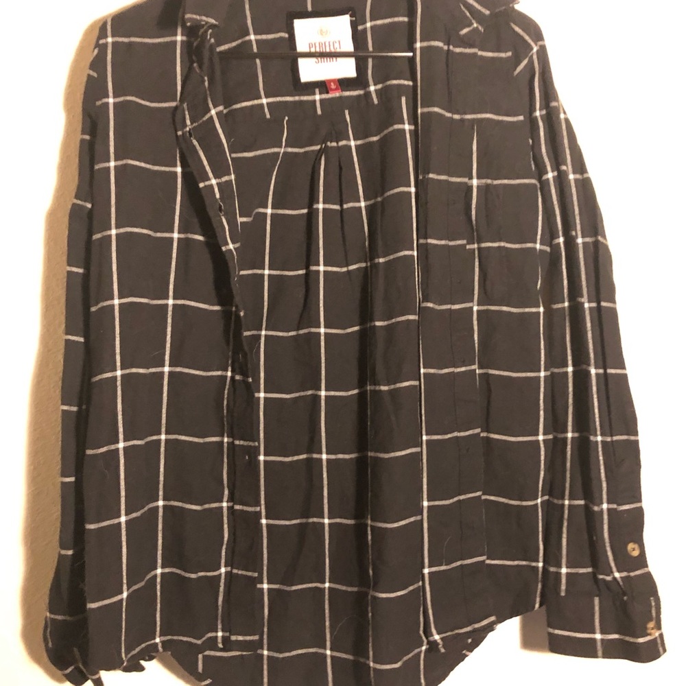 Black and white striped flannel